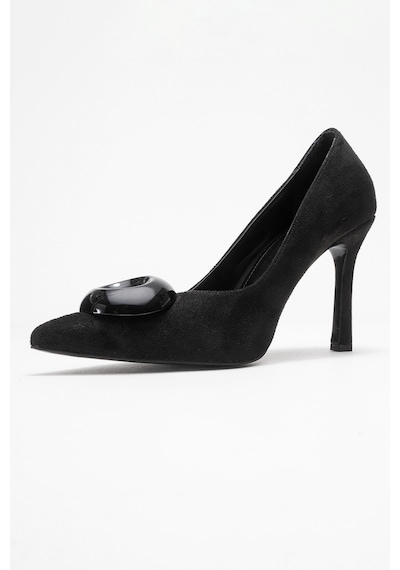 Luvishoes Luvi Shoes Jordana Siyah Süet Siyah Tokalı Kadın İnce Topuklu Ayakkabı Siyah Süet Luvishoes Luvi Shoes Jordana Siyah Süet Siyah Tokalı Kadın İnce Topuklu Ayakkabı Siyah Süet