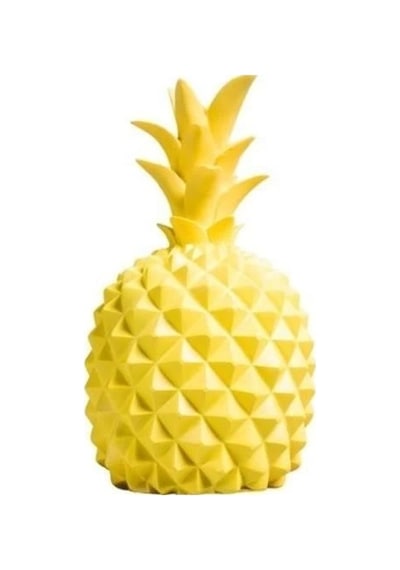 Ananas Şeklinde Desenli Büyük Boy Pilli Masa Ve Gece Lambası Sarı