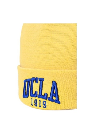 Ucla Lanıta Sarı Bere Nakışlı - Unisex Bere Sarı