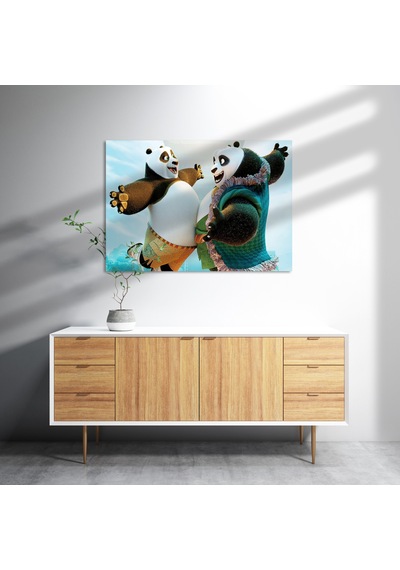 Cakasepetim Kungfu Panda Usta Ve Çırak Ahşap Mdf Tablo