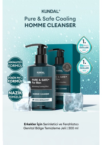 Erkekler İçin Serinletici Genital Bölge Temizleme Jeli Kundal Pure & Safe Cooling Homme Cleanser