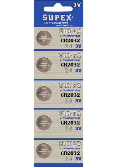 Supex CR2032 Lityum Düğme Pil 5'li