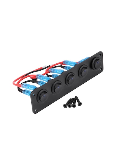 5'li ON-OFF Sarı Nokta Işıklı Anahtar Switch Panel 12V-24V