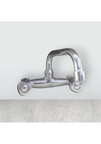 Mintev Krom Klasik Seri Çift Topaç Kol Banyo Bataryası KROM