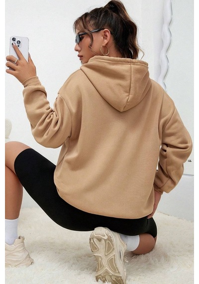Uyguntarz Unisex Majestic Baskılı Sweatshirt Bej