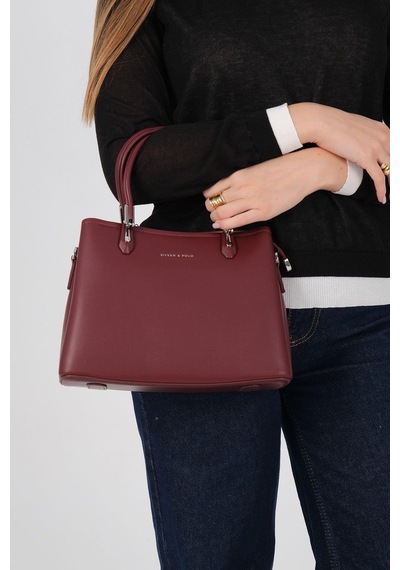 Silver Polo Sp1233 Kadın El Çantası Cilt Bordo-bordo