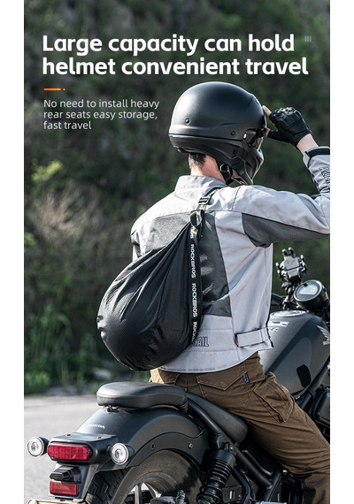 Rockbros 7l Reflektörlü Unisex Motorcu Kask Çantası Antrasit - Siyah