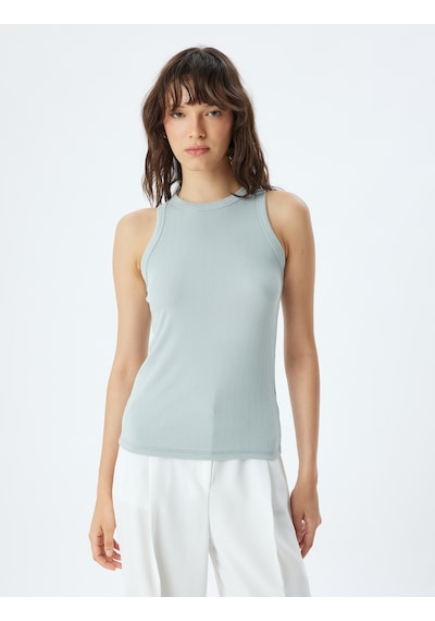 Koton Halter Yaka Atlet Modal Kumaş Dokulu Beyaz 4sak10969ek Beyaz