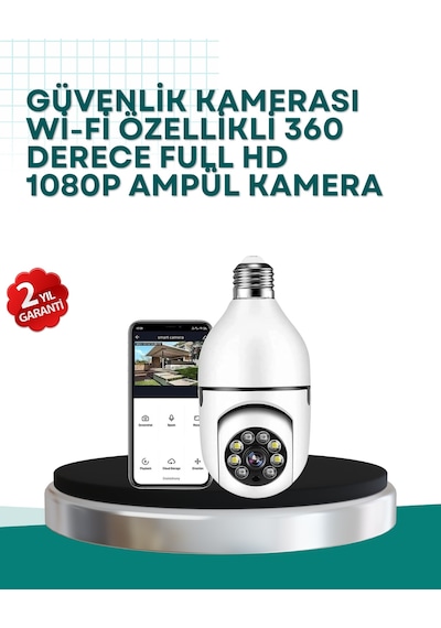 360 - 294 - Panoramik Görüntüleme Sunan Ampul Tipi - Edntrend - Güvenlik Kamerası