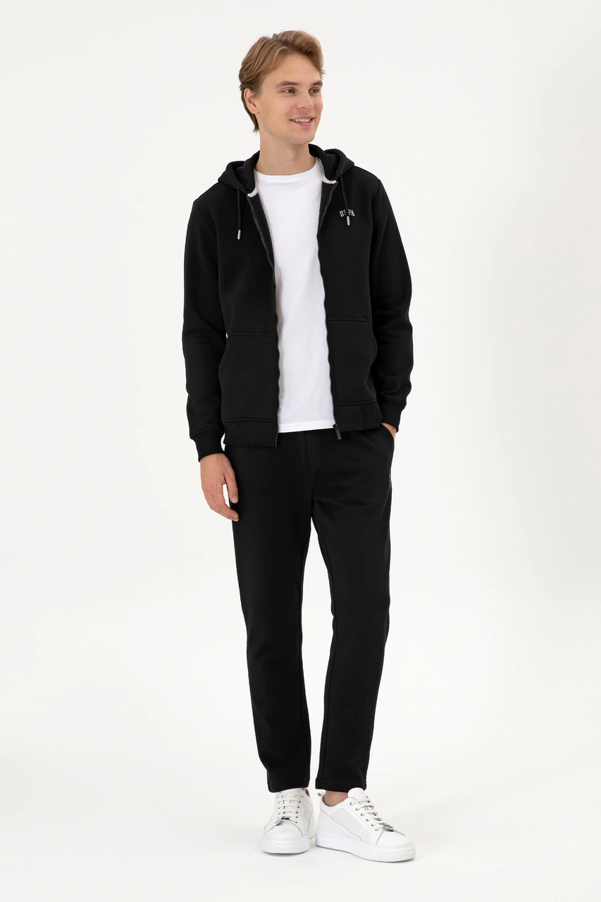 U.S. Polo Assn. Erkek Regular Fit Siyah Şardonlu Örme Hırka 50313755-VR046