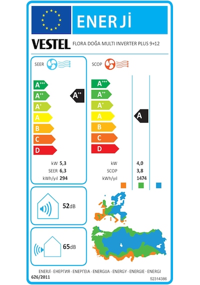 Vestel Flora Doğa Multi Inverter Plus 9+12 18000 BTU Klima