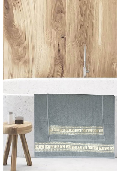 2 Parça Banyo Havlu Seti Helen %100 Pamuklu 70x140 Cm Gri