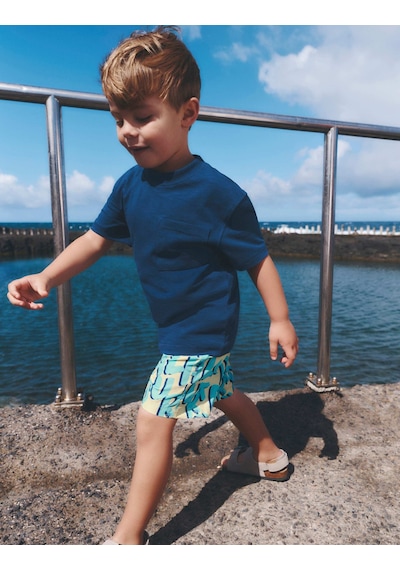 Marks & Spencer Cali Surf Baskılı Deniz Şortu (2-8 Yaş) T88004014W Mavi