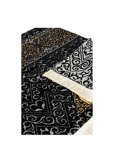 Kabe Desenli Ultra Plus Siyah Şönil Seccade 6