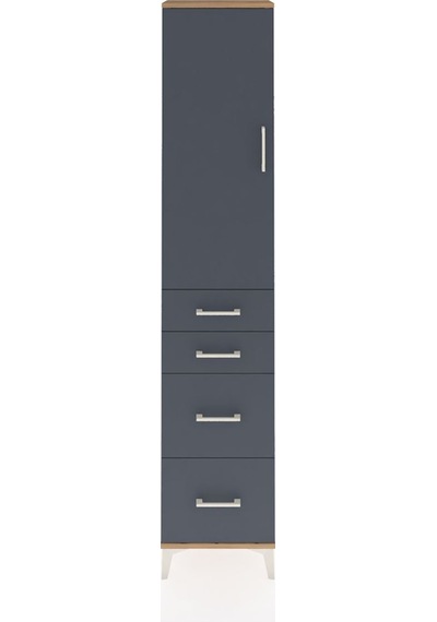 Arges Dolap 2 Raflı 4 Çekmeceli Tek Askılı 44x30x221 Çam-antrasit Atlas Çam