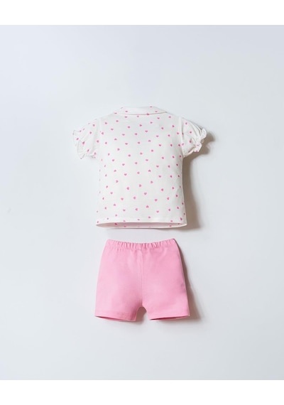 U.S. Polo Assn. U.s. Polo Assn Kız Bebek 2 Li Şort T-şhirt Takım Beyaz-2341 Beyaz