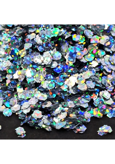 Glitter Epoksi Süsleme Pulu Hologramlı Nail Art Makyaj Altıgen Sim Gümüş 100 Gr