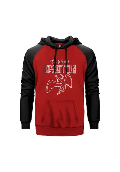 Led Zeppelin Zoso Icarus Kırmızı Renk Reglan Kol Sweatshirt Kırmızı