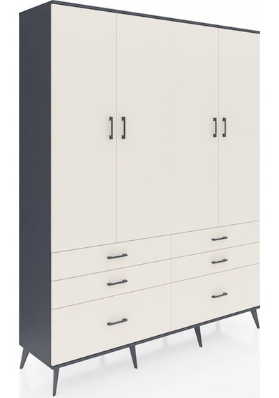 Hyperion Gardrop 8 Raflı 6 Çekmeceli 4 Kapaklı 176x44x221 Antrasit-aytaşı Aytaşı Hyperion Gardrop 8 Raflı 6 Çekmeceli 4 Kapaklı 176x44x221 Antrasit-aytaşı Aytaşı