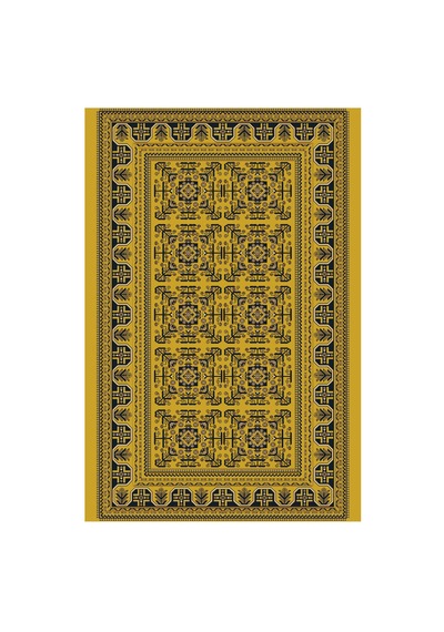 Kartela Halı Afgan Halı Jüt Taban Dokuma Halı Hardal Sarısı - 100 X 150 Cm