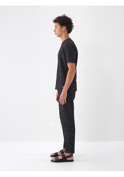 Xint Siyah Pamuk Dokulu Regular Fit Tişört 502110