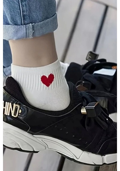 Hitit Socks Kadın 5 Çift Pamuklu Günlük Kullanım İçin Kalp Desenli Kısa Patik Bilek Çorabı Çok Renk Siyah Beyaz Hitit Socks Kadın 5 Çift Pamuklu Günlük Kullanım İçin Kalp Desenli Kısa Patik Bilek Çorabı Çok Renk Siyah Beyaz