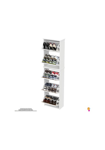 Modilayn Verve Antre 52x194x26 Cm 3 Düşer Kapak 10 Göz Bölme Ayakkabılık Meşe - Beyaz Modilayn Verve Antre 52x194x26 Cm 3 Düşer Kapak 10 Göz Bölme Ayakkabılık Meşe - Beyaz