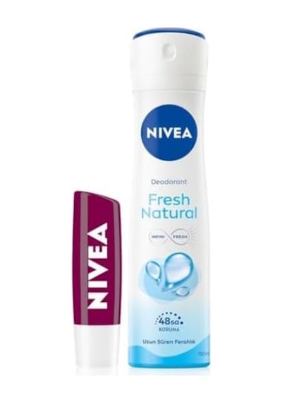 Kadın Sprey Deodorant Fresh Natural 150ml 48 Saat Koruma Ve Nemlendirici Böğürtlen Dudak Bakım Kremi