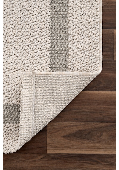 Retro Plain Krem Gri Bordürlü Halı A3234a Krem Gri