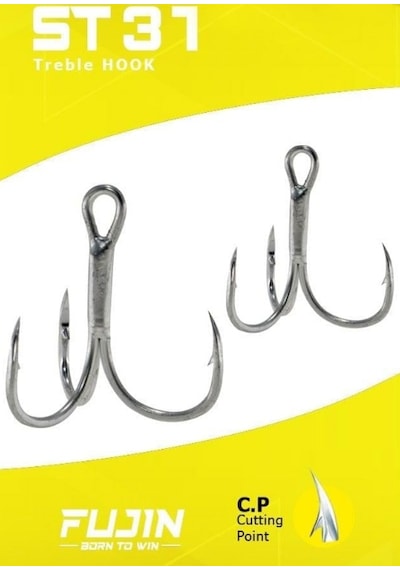 Fujin St31 Üçlü Maket Balık Kancası Nickel - 6