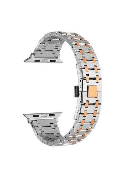 Zore Watch 44mm Uyumlu Krd-83 Metal Kordon-gümüş-rosegold
