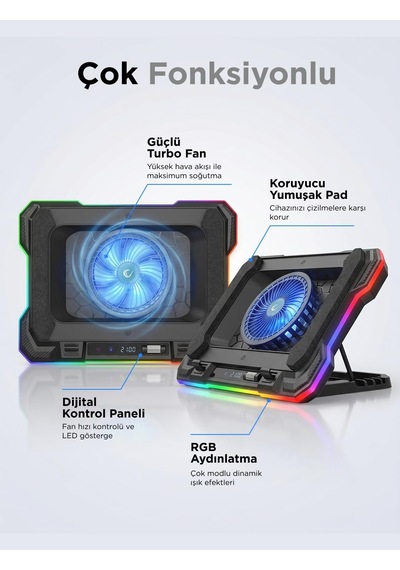 Rampage Cyclone S49 Rgb Fanlı 14"-19'' Led Ekranlı Notebook Soğut