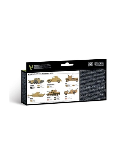 Vallejo 71622, 8x18 Ml. Afrika 1939-1943 Wwıı Britanya Model Air Boya Seti Standart