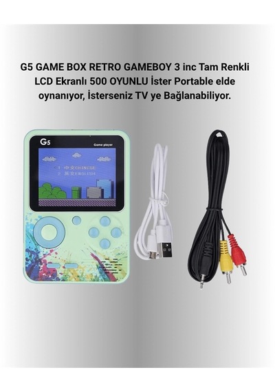 Mey İthalat G5 Game Box Retro Mini Oyun Konsolu - 500 Dahili Oyun