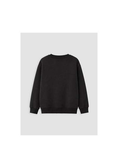 Lc Waikiki Alıta Cıty Farkıyla Lcw Kids Siyah 3 İplik Şardonlu Baskılı Loose & Bol Kız Çocuk Sweatshirt Siyah - 925528447 Siyah