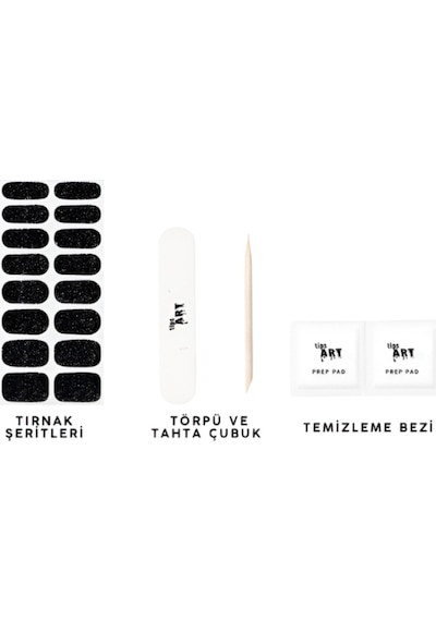 Shine Black Jel Tırnak 16 Adet, 1 Kullanım