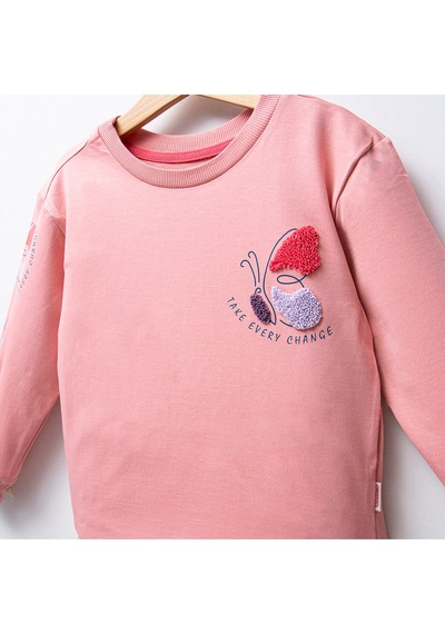 Overdo Kids Kız 5-8 Yaş Süzene Nakışlı İki İp Sweat Çok Renkli