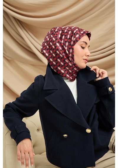 Silk Home Twill İpek Eşarp 11481-41 Siyah, Vişne, Kırmızı, Gri
