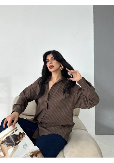 Dima Süet Modal Klasik Yaka Kadın Kadın Gömlek Yeşil