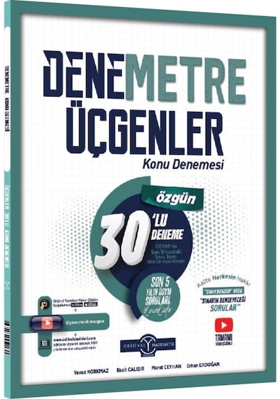 Orijinal Yayınları Tyt Üçgenler Denemetre 30 Lu Konu Denemesi