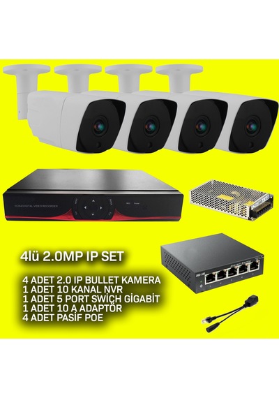 4Lü Ip 2.0Mp Tak Çalıştır Muhteşem Set
