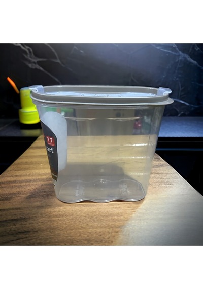 Sermer Pazarlama 1.7 Litre Erzak Kabı Saklama Kabı Şeffaf