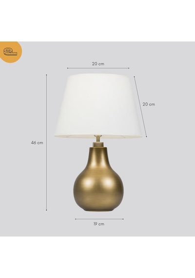 Vera Krem Başlıklı Eskitme Gold Modern Abajur Eskitme Altın