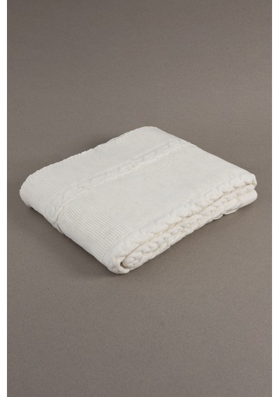 Trenza Krem Çift Kişilik Battaniye 200x220 15025 Krem