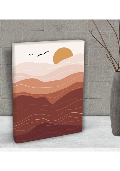 Bk Gift Minimalist Landscape Tasarımlı Dekoratif Mini Kanvas Tabl (506660598)