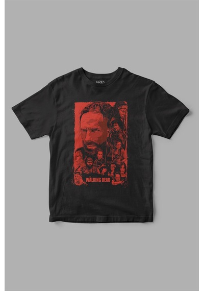 The Walking Dead "rick Grimes" Baskılı Tişört Siyah