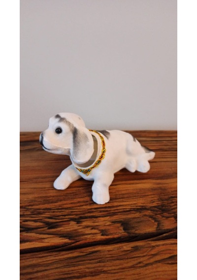 Hureggo Concept Nostaljik Araçiçi Başı Sallanan Köpek Beyaz