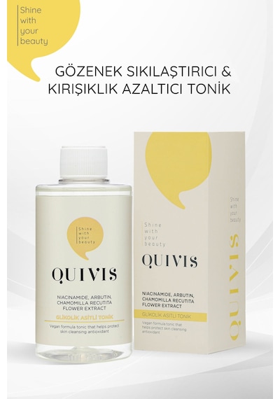 Quivis Gözenek Sıkılaştırıcı Aydınlatıcı Etkili Glikolik Asit Tonik 200 ML Quivis Gözenek Sıkılaştırıcı Aydınlatıcı Etkili Glikolik Asit Tonik 200 ML