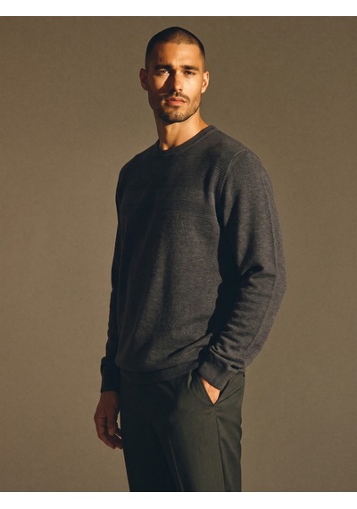 Maccali Erkek Gri Büyük Beden Pamuklu Kışlık Desenli Sweatshirt