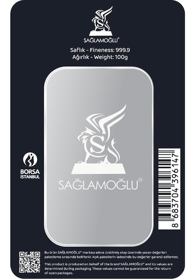 Sanal Kuyumculuk 100 Gram Külçe Gümüş